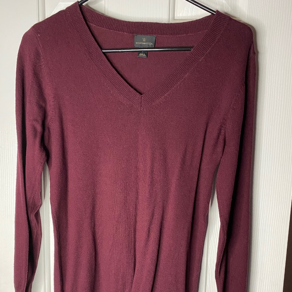 Maroon/ Burgundy v neck sweater fall
